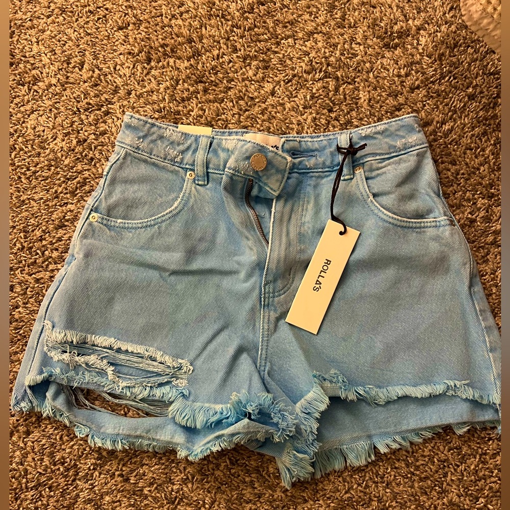Rolla’s Dusters Shorts High Rise Slim in bright blue